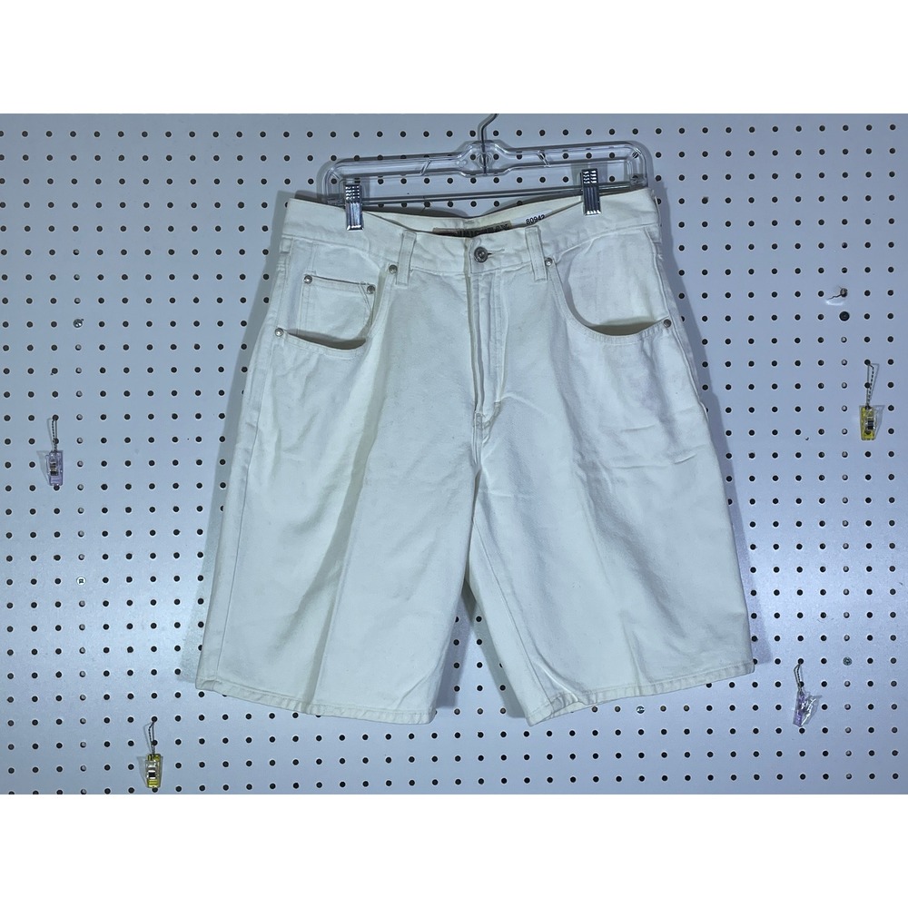 Unionbay Vintage High Waisted White Denim Shorts 100% Cotton Size 33 Cream